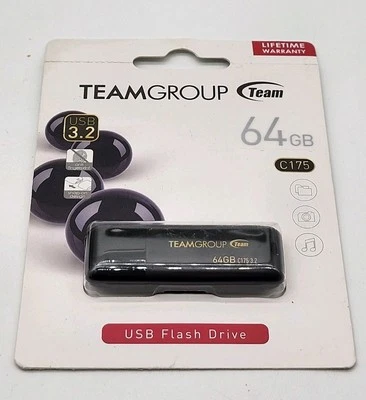 Team Group 64GB C175 3.2 Gen 1 USB Flash Drive New