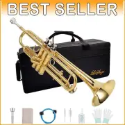 Lightweight Gold Bb Trumpet with 7C Mouthpiece - Ideal for Music Students