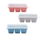 Ice Cube Trays, for Whiskey Cocktail , Easy Release Mold Stackable Ice Cube Molds - Blue+pink+grey