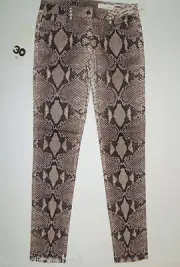 BNWT:SASS&BIDE REPTILE PRINT SKINNY JEANS 30 ZIPPORA "THE LONGEST NIGHTS"