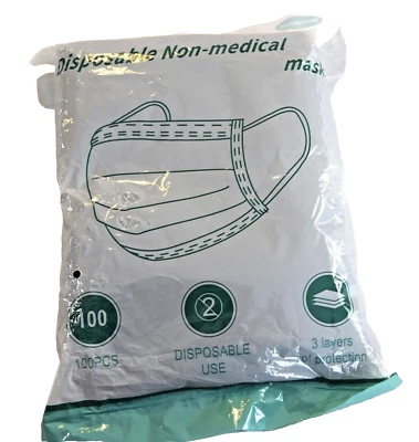 100 PCS Disposable Face Mask Non Medical Surgical 3 Ply Ear loop Masks