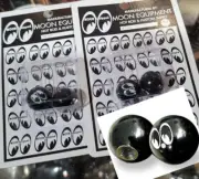 4 Black MOON Valve STEM CAPS Hot Rod vtg style Custom MOONEYES ball logo GASSER
