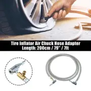 79" Dual Lock Air Chuck Hose for Standard Tire Valve Thread w/ Air Release