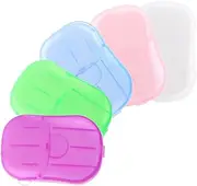 STOBAZA 10 Pack Portable Soap Paper Sheets for Travel Camping Hiking Disposable Lightweight Travel Soap Box
