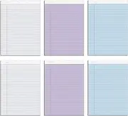 TOPS Prism Plus 100% Recycled Legal Pad, 8-1/2 x 11-3/4 Inches, Perforated, Assorted Colors: Gray, Orchid, Blue, Legal/Wide Rule, 50 Sheets per Pad, 6 Pads per Pack (63116)