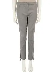 Grey Wool Zip Cuff Slim Trousers