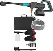 Cordless Power Washer, 600W Cordless Pressure Washer Portable, Cordless High-Pressure Washer, Two Batteries, LCD Display, Range Up to 10M, for Car Washing, Door and Window Cleaning