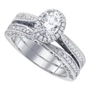 1 1/2CTW-Diamond 3/4CT-OVAL BRIDAL SET