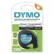 Dymo LetraTag Plastic Label Tape - Black On Clear