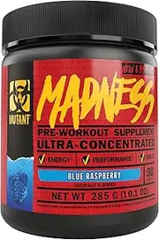 Mutant Madness Ultra Concentrated PreWorkout, 225g, Blue Raspberry