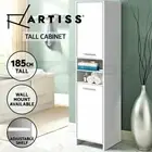185cm Bathroom Tallboy Toilet Storage Cupboard High Quality Tall Cabinet White