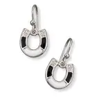 Kelly Herd Onyx Silver Single Horseshoe Earrings