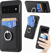 Compatible with Samsung Galaxy S10e 4G Case,Compatible with Samsung Galaxy S10e 4G SM-G970 [PC+TPU+PU] Card Holder Kickstand Phone Cover Black