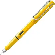 LAMY safari yellow - Fountain Pen with ergonomic grip & polished steel nib in size F - ideal for any Writing & Calligraphy - including LAMY T 10 blue cartridge - Right-Handed