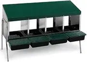 4 Hole Battery Poultry Chicken Nesting Box Metal Rollaway 1Hole Single Row on Legs Farm
