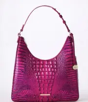 Brahmin Tabitha Voltage Violet Croco Embossed Melbourne Shoulder Bag NWT