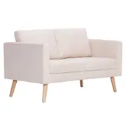 2 Seater Sofa Fabric Cream Sofas Armchairs & Couches