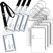 [GreatShield] Cruise Luggage Tag Holder (8 Pack) + ID Holder with Lanyard (4 Pack) Weather Resistant PVC Zip Pouch & Steel Loop for Princess, Carnival, Holland American, and Norwegian Cruise Line