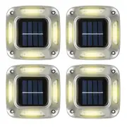 4Pcs 8LED Solar Powered Deck Lights Garden Path Wall Lamp -Warm White