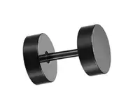 10Pcs 4mm Black Men Round Barbell Punk Stainless Steel Ear Studs Earrings