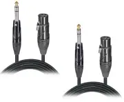 2x ProX XC-SXF05 5 Ft. Balanced 1/4" TRS-M to XLR-F High Performance Audio Cable