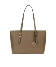 Michael Michael Kors Quinn Medium Pebbled Leather Tote Bag One size Brown