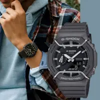 在飛比找PChome24h購物優惠-CASIO 卡西歐 G-SHOCK 啞光金屬雙顯手錶(GA-