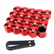 20 Pieces Of Car Wheel Nut Protective Cover Nut Anti-rust Car Wheel Hub Nut Car Tire Nut Exterior Decoration Electroplating Red 21mm