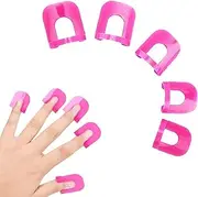 Luckycivia 52 Pcs (10 Size) Curve Shape Spill-proof Finger Cover, Nail Polish Edge Anti-Flooding Plastic Template Clip, Beauty Tools Set for Finger Nail Art