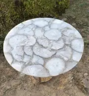 Round White Agate Accent Coffee Table Functional Artwork Your Living Area Decors
