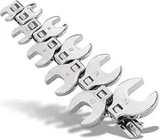 Crows Foot Wrench Set (Metric) Easily Access Hard-To-Reach Areas, Ideal for Tight Spaces, Great for Automotive Repair Work - Includes Sizes: From 10MM to 24MM - 10-Piece Kit With Clip-on Organizer