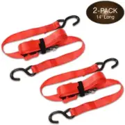 DC Cargo Sliding Ratchet Strap, 1 1/4"x14', 2-pack