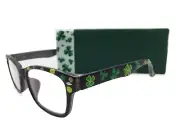 St. Patrick's Day Reading Glasses 1.75 Readers Eyeglasses Hand Painted Shamrocks