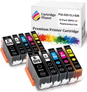 10 Pack (2BK,2PBK,2C,2M,2Y) Compatible Ink for Canon PGI-525 CLI-526 PGI525 CLI526 for Canon IP4800 IP4850 IP4950 IX6550 MG5150 MG5250 MG5350 MG6150 MG6250 MG8150 MG8250 MX715 MX885 MX895