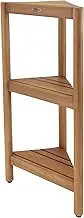Asta Select Solid Teak Free Standing Corner Shelf, 3-Tier Bathroom Corner Stand, Corner Rack for Bathroom, Kitchen, Living Room, Bedroom, Fully Assembled, ST-80