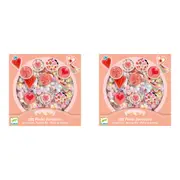 2x Djeco Heart Fancy Beads Pendants Kids/Children DIY Craft Accessory Kit 6y+