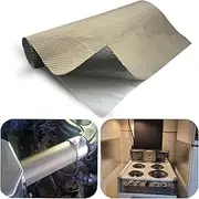 DEGEOBERLIN Titanium Adhesive Backed exhaust heat shield for wall behind grill 2500 Degrees High Temp Protection Material Thermal Barrier Blanket Mat (12'' X 24'')