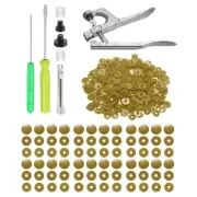 Plastic Snaps Fasteners with Snap Pliers, 200 Set T3 No-Sew Button Kit Coffee