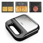 Iron Panini Press Grill and Sandwich Maker Set 3 in 1 Electric Sandwich Press wi