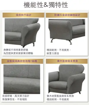 【綠家居】傑克曼 時尚灰柔韌亞麻布紋皮革二人座沙發 (5折)