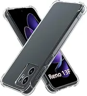 USTIYA Case for Oppo Reno 13 F 5G Case Clear TPU Four Corners Protection Cover Transparent Soft