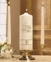 Two Shall Become One Unity Candle Set 9 Inch x 3 Inch