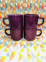 NEW FIESTAWARE STACKING Mug set of 4 retired Mulberry Purple Fiesta FREE SHIP