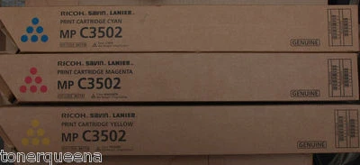 NEW 3 Genuine Ricoh MP C3002 MP C3502 Printer Color Toner 841738 841736 841737
