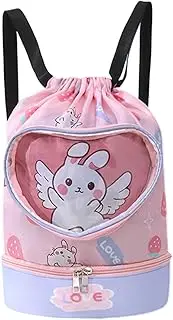 Swimming Bag Children - Swimming Backpack | Waterproof Beach Bag Backpack | Dry Wet Separated Cartoon Drawstring Lightweight Pools Accessories for Beach School Use Travel Activities Sports Camping Gym
