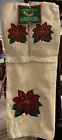 3 Piece Embroidered Holiday Bath Towels, 1 Bath Towel, 2 Fingertip Towels! NEW!