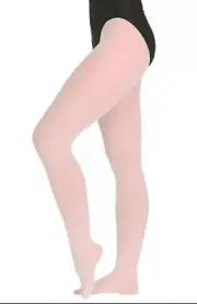 Danskin 387 Girl's Size Large (12-14) Ballet Pink UltraSoft Footed Tights