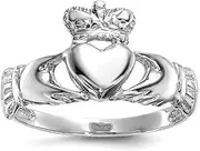 [JewelryWeb] 14k White Gold Polished Irish Claddagh Celtic Trinity Knot Ring Size 7.00 Band Style-Ring for Women