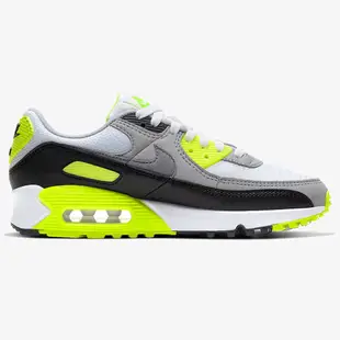 NIKE Air Max 90 女鞋 休閒 復古 氣墊 避震 皮革 網布 灰 螢光黃 【運動世界】CD0490-101