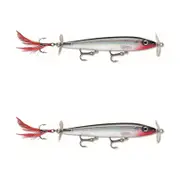 2x Rapala 11cm X Rap Prop Topwater Fishing Lures - Silver